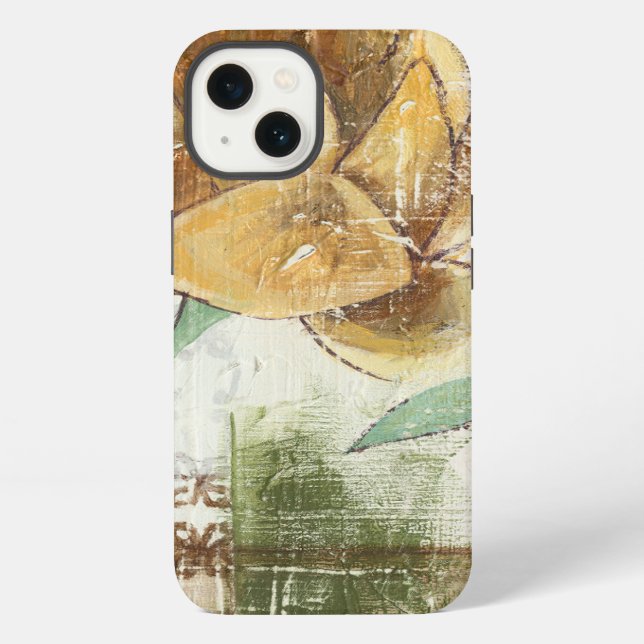 Decorative Fresco Design with Globe Flower iPhone Case (Back)