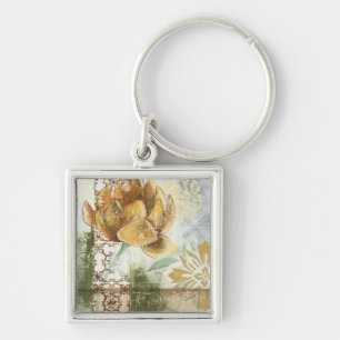 Decorative Fresco Design with Globe Flower Keychain