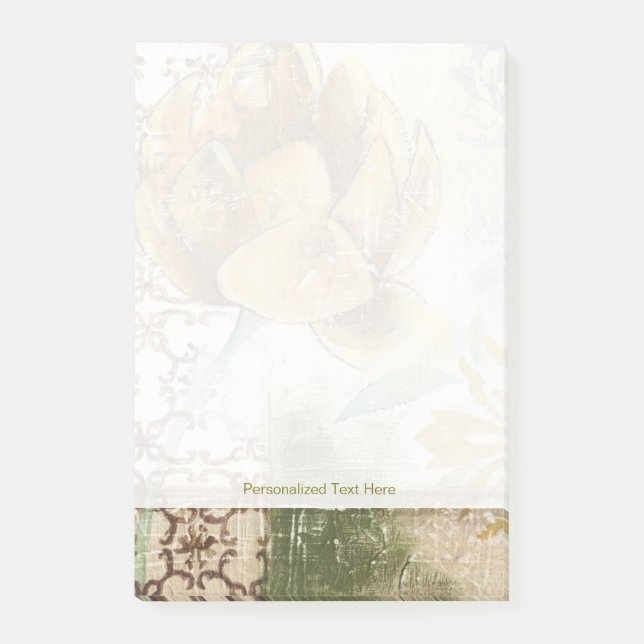 Decorative Fresco Design with Globe Flower Post-it Notes (Front)