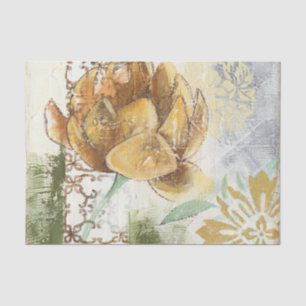 Decorative Fresco Design with Globe Flower Tissue Paper