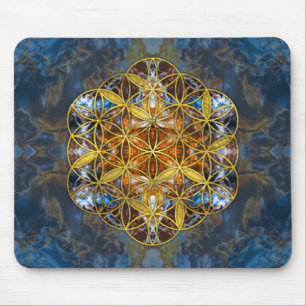 Decorative Gemstone Sacred Geometry Flower of life Mouse Pad