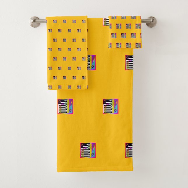 Decorative Geo Patterns  Bath Towel Set (Insitu)