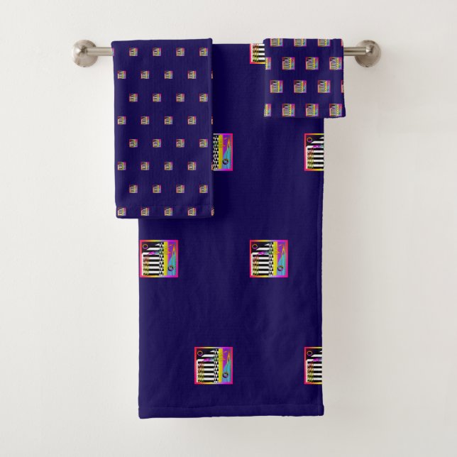 Decorative Geo Patterns Dk Blue  (En situation)