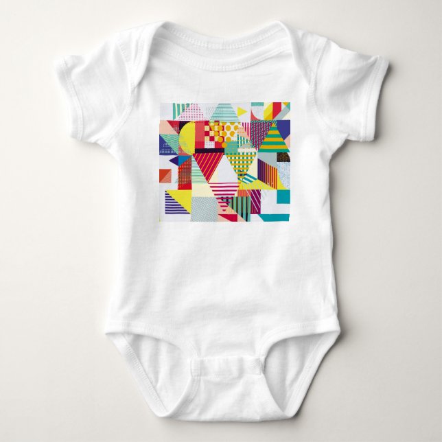 Decorative geometric, abstract seamless pattern. baby bodysuit (Front)
