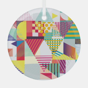 Decorative geometric, abstract seamless pattern. glass ornament