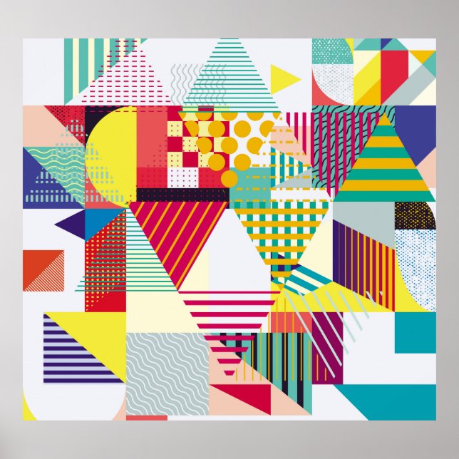 Decorative geometric, abstract seamless pattern. poster (Front)