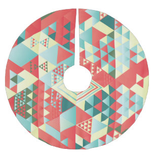 Decorative geometric, abstract, vintage elements. brushed polyester tree skirt