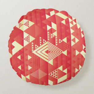 Decorative geometric, abstract vintage elements. round pillow