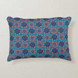 Decorative Geometric Floral Pattern Accent Pillow
