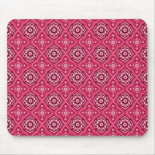 Decorative Geometric Floral Pattern Mouse Pad