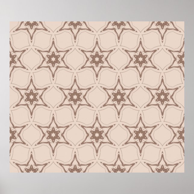 Decorative geometric floral pattern. Seamless vint Poster (Front)