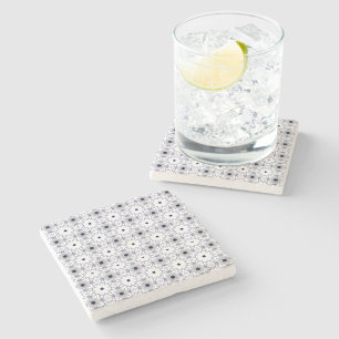 decorative  geometric pattern stone coaster 