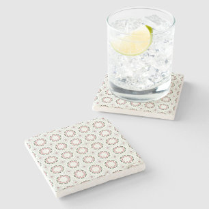 decorative geometric pattern stone coaster