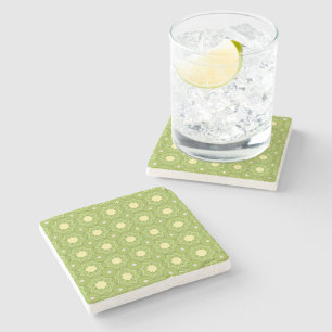 decorative geometric pattern stone coaster