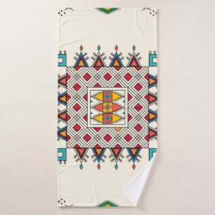 Decorative geometric repeating pattern inspired by bath towel