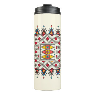 Decorative geometric repeating pattern inspired by thermal tumbler