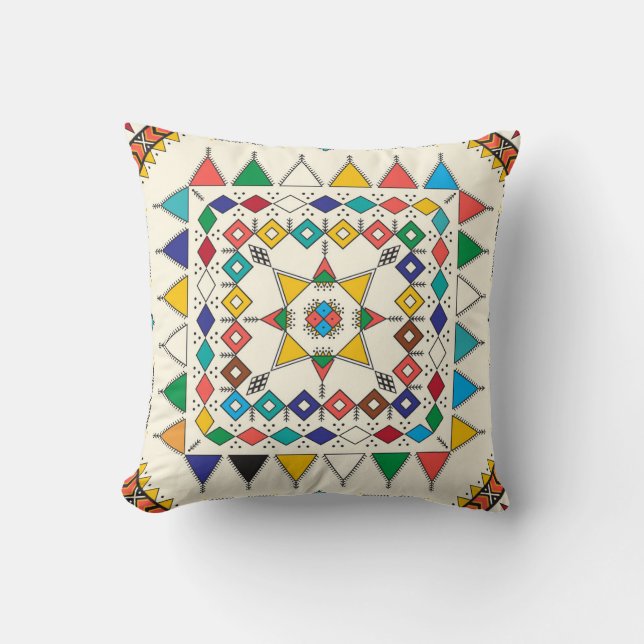 Decorative geometric repeating pattern inspired by throw pillow (Front)