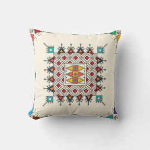 Decorative geometric repeating pattern inspired by throw pillow