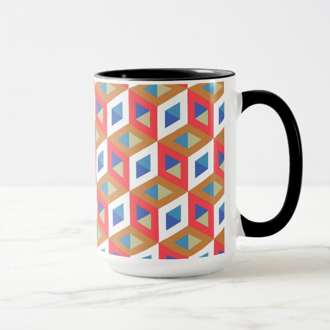 Decorative Geometric Tiles Mosaic Pattern #7 Mug (Right)