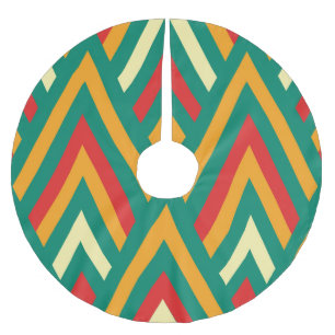 Decorative Geometric: Vintage Abstract Seamless. Brushed Polyester Tree Skirt