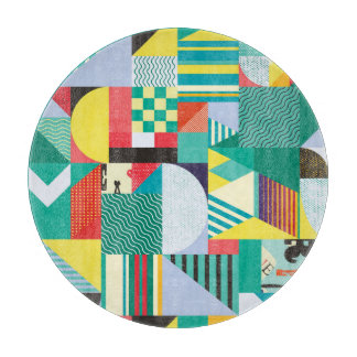 Decorative Geometric: Vintage Pattern Elements Cutting Board