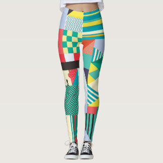 Decorative Geometric: Vintage Pattern Elements Leggings
