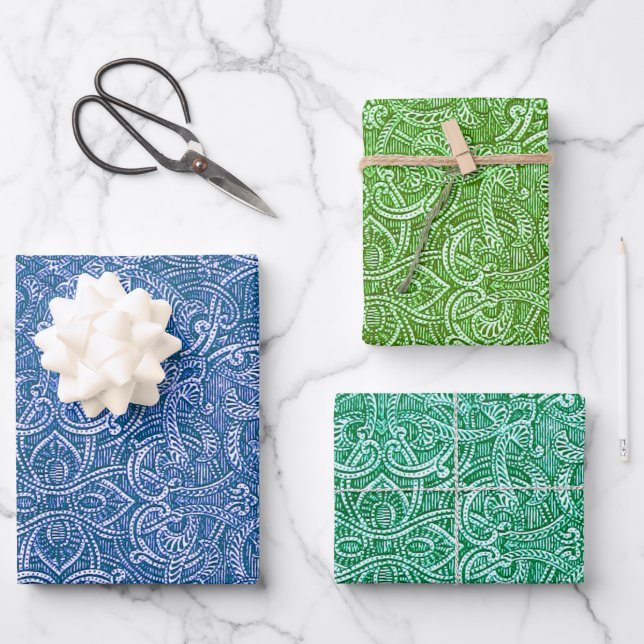 Decorative gift wrap with line drawings (Front)