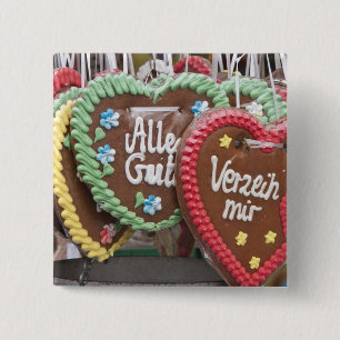 Decorative gingerbread cookies 2 inch square button