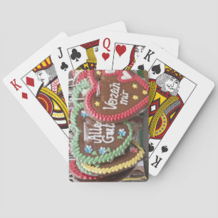 Decorative gingerbread cookies playing cards