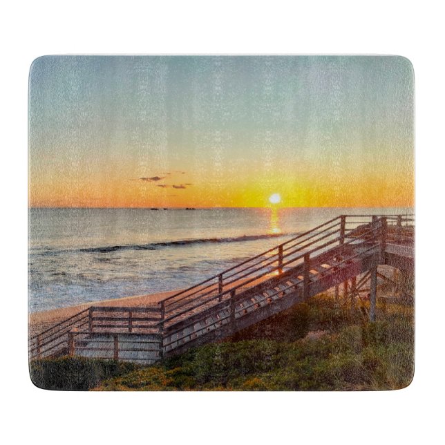 Decorative Glass Chopping Board - Sunset  (Front)