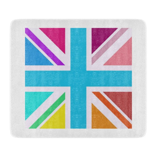 Decorative Glass Chopping Board - Union Jack Flag (Front)