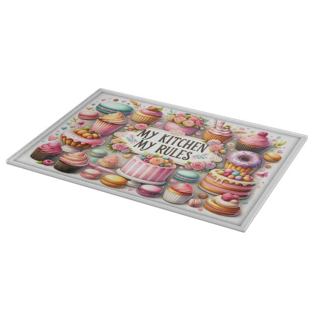 Decorative Glass Cutting Board 15"x11" (Corner)