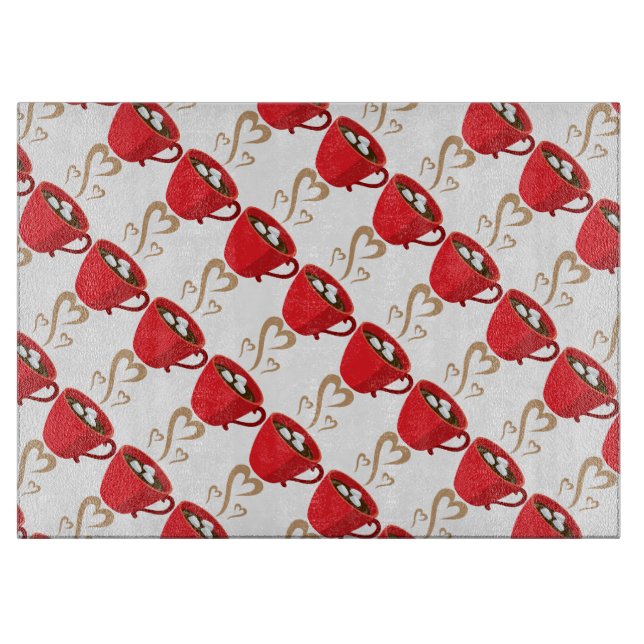 Decorative Glass Cutting Board/Hot Cocoa Board (Front)