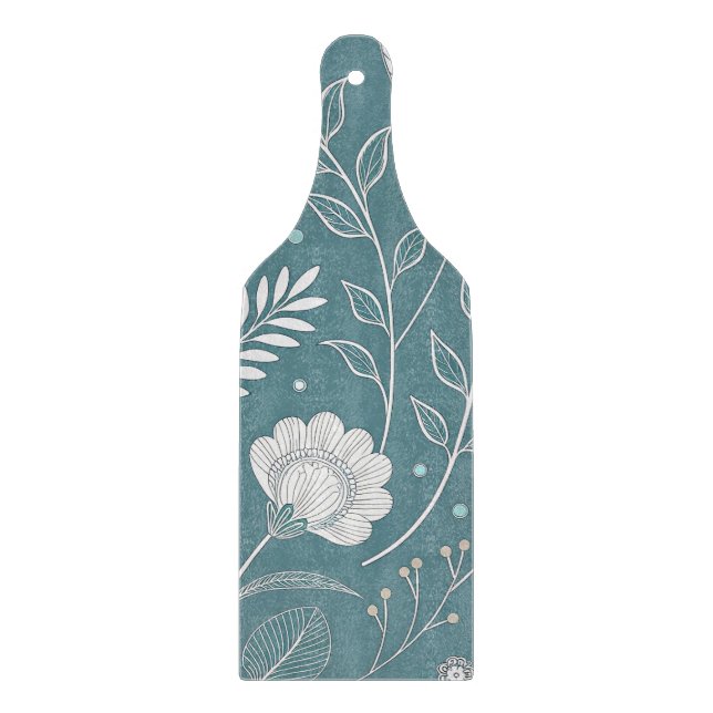 Decorative Glass Paddle Cutting Board for Serving (Front)
