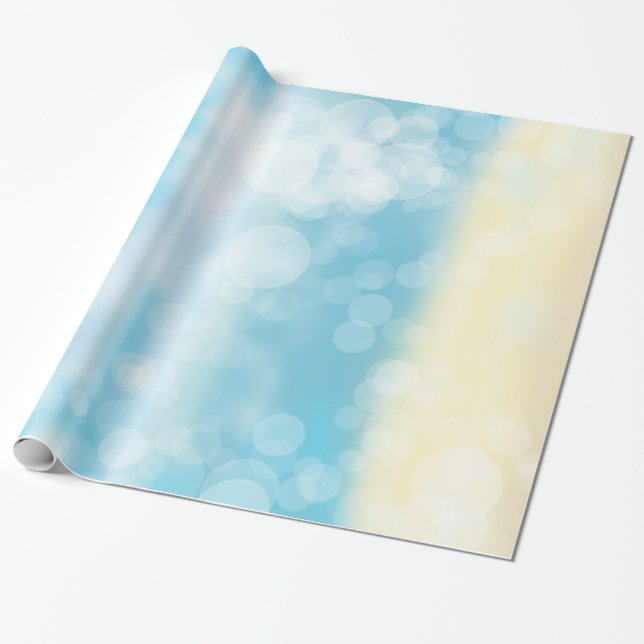 Decorative Glitter Blue and Gold Wrapping Paper (Unrolled)