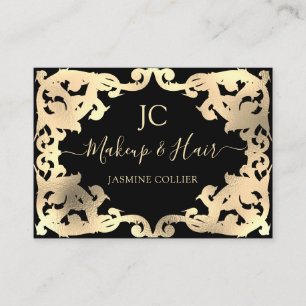 Decorative Gold Baroque Damask Frame Border Business Card