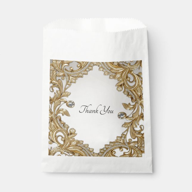 Decorative Gold Favour Bag (Front)