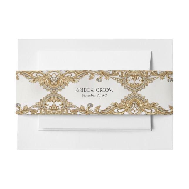 Decorative Gold Invitation Belly Band (Front Example)