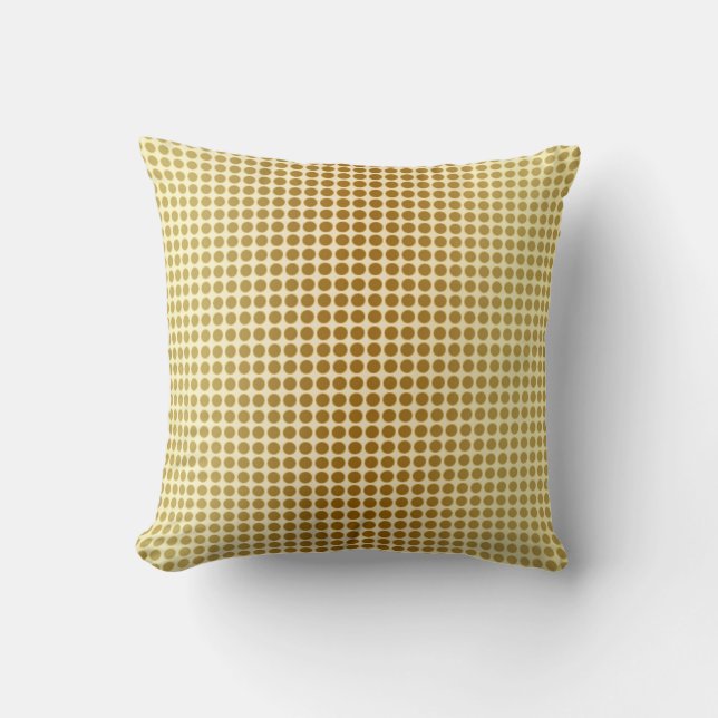 Decorative Gold Polka Dots Throw Pillow (Front)