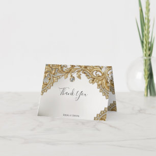 Decorative Gold Thank You Card