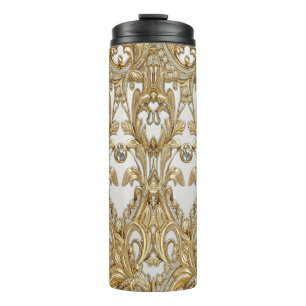 Decorative Gold Thermal Tumbler