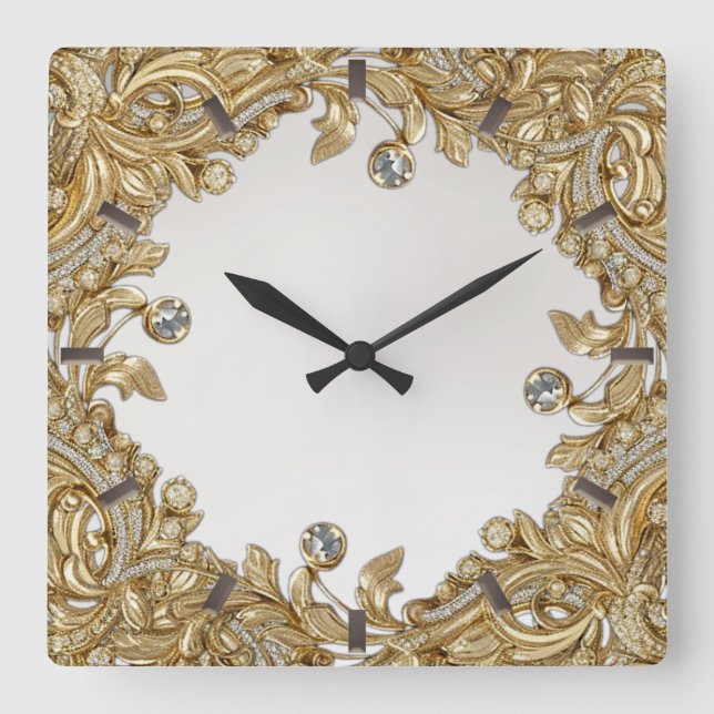 Decorative Gold Wall Clock (Front)