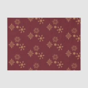 Decorative Golden Snowflakes Christmas Pattern Tissue Paper