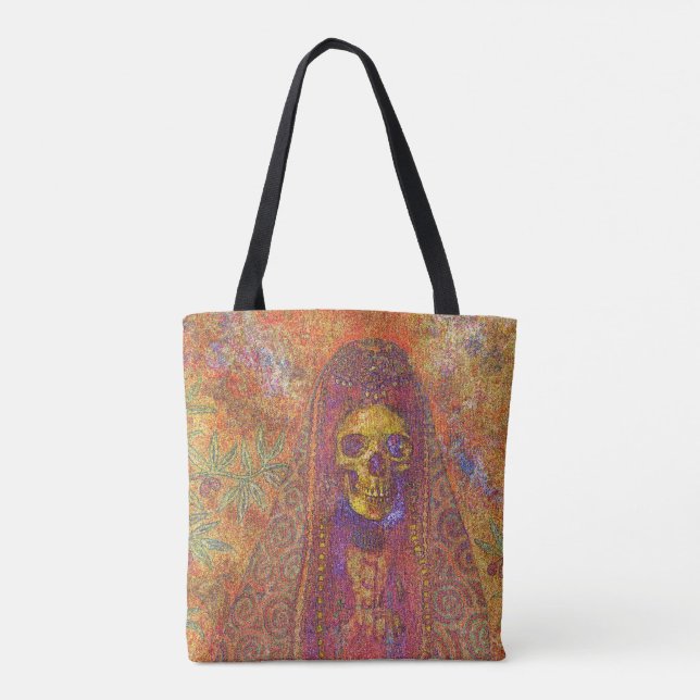 Decorative Gothic Skeleton Tote Bag (Back)