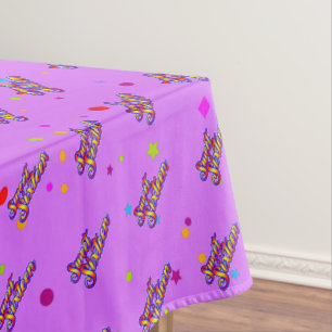 Decorative Gradient Stylized Sweet 16 on Pink Tablecloth