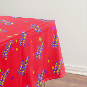 Decorative Gradient Stylized Sweet 16 on Red Tablecloth
