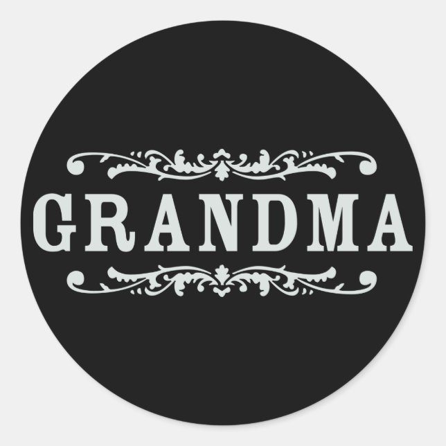 Decorative Grandma Classic Round Sticker (Front)