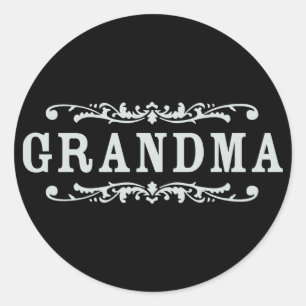 Decorative Grandma Classic Round Sticker