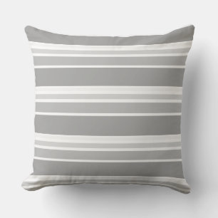 Decorative Grey And White Stripe Throw Pillow