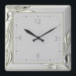 Decorative grey elegant Art Deco Square Wall Clock<br><div class="desc">Great Art Deco clock design. You will love it like others. Be free to use this design for other product or to customize and add your text. Follow me for more. Thank you. Have a nice day.</div>